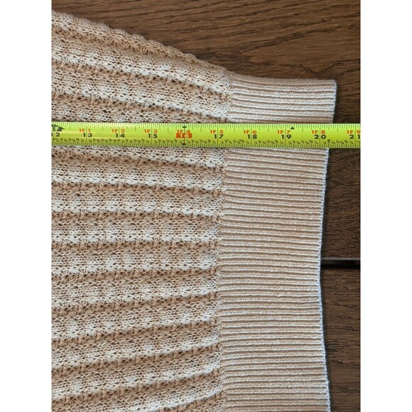Free People Crazy In Love Linen Blend Knit Sweater Women’s Sz S Beige Ruffles - Picture 9 of 9